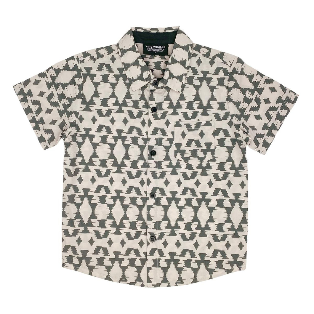 Faded Black Aztec Camp Button Up