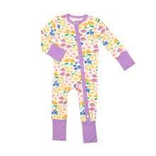 Load image into Gallery viewer, California Wildflowers Two Way Ruffle Back Zipper Footie