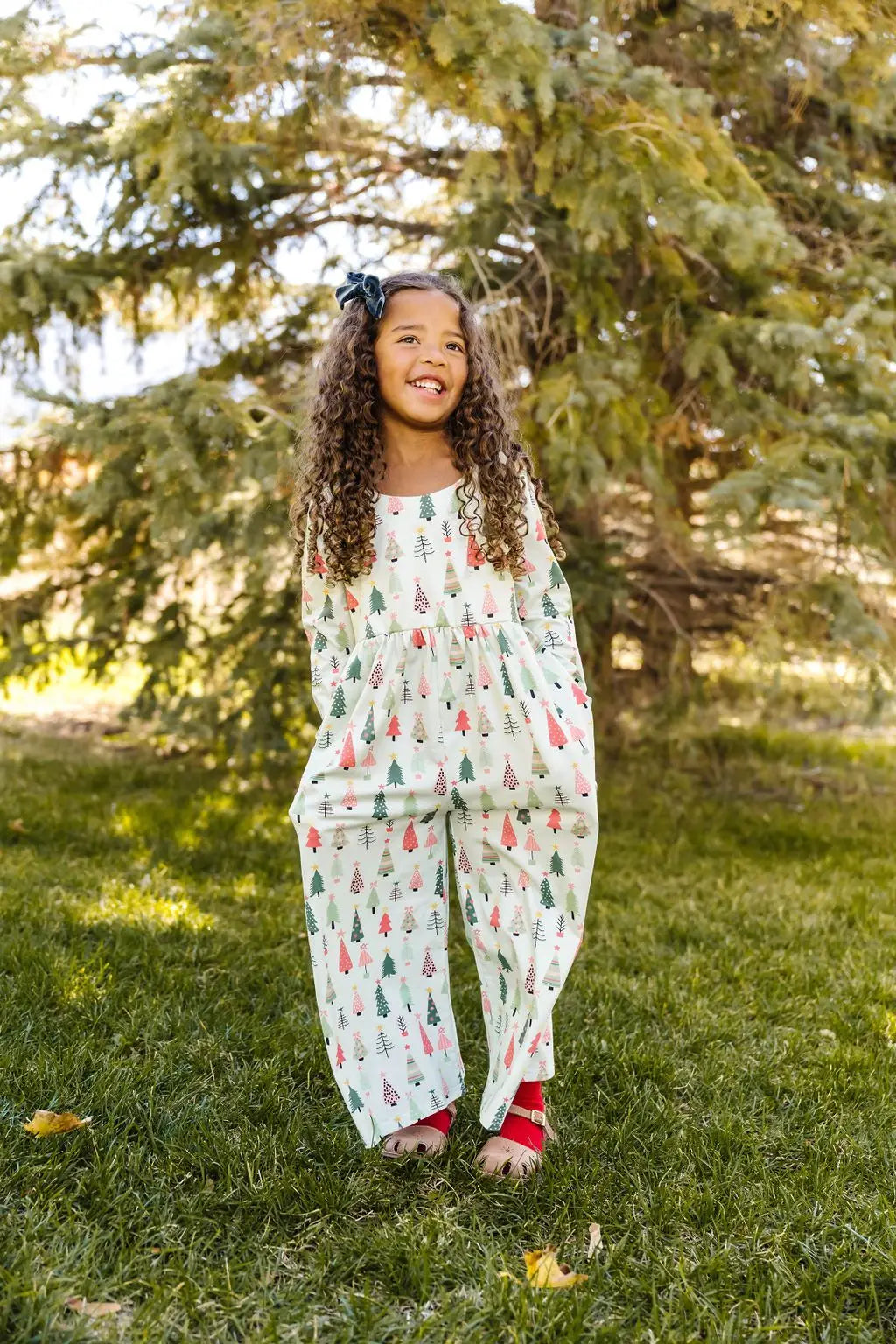 Green Christmas Long Sleeve Jumpsuit