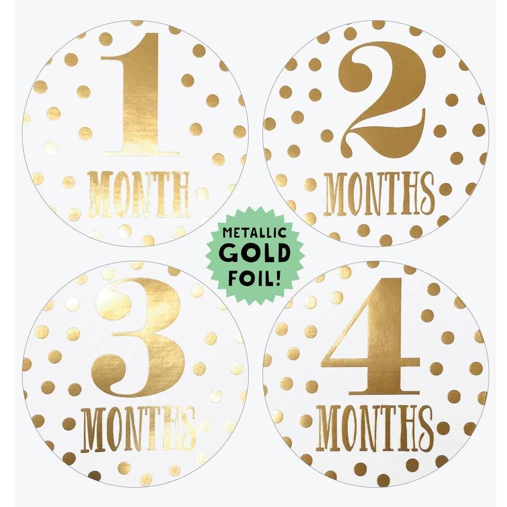 Little Diva Gold Foil Month Stickers