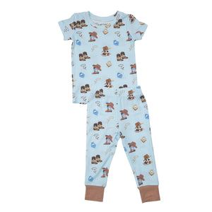 Cowboy Boots Short Sleeve Loungewear Set
