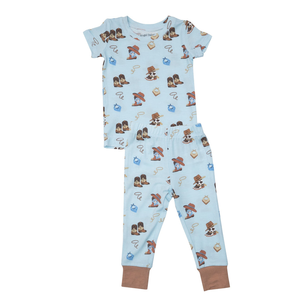 Cowboy Boots Short Sleeve Loungewear Set