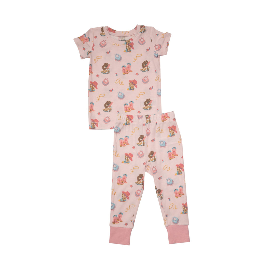 Cowgirl Boots Short Sleeve Loungewear Set