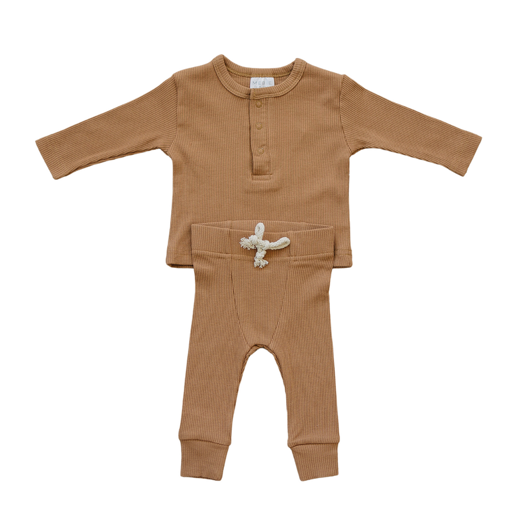 Mustard Organic Ribbed Snap Set