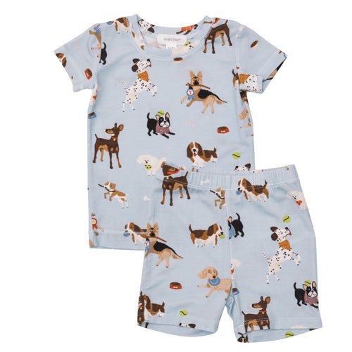 Doggy Daycare Blue Short Sleeve & Shorts Loungewear Set