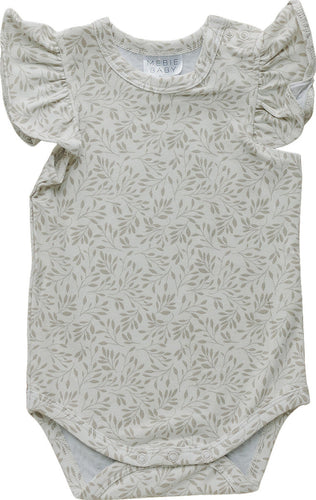Cream Vines Ruffle Sleeve Bodysuit