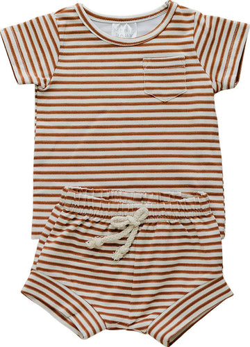 Rust Stripe Short Set