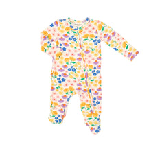 Load image into Gallery viewer, California Wildflowers Two Way Ruffle Back Zipper Footie