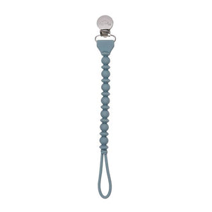 Storm Grey Bead Sweetie Strap™ Silicone Pacifier Clip