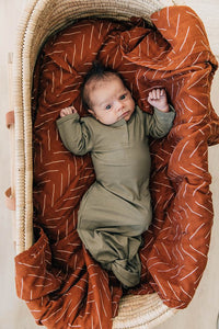 Olive Baby Gown