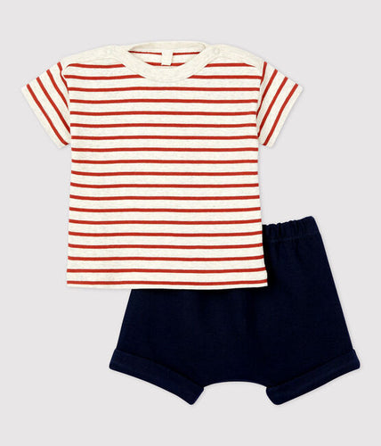 Organic Brick Stripe Baby Set