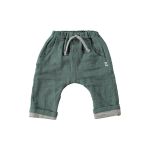 Turquoise Checkered Baby Pant