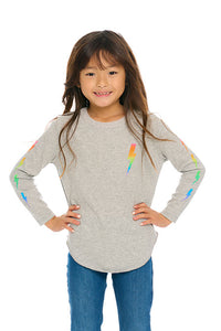 Grey Rainbow Bolt Long Sleeve Tee