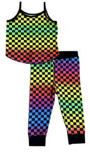 Rainbow Checker Tank Bamboo Set