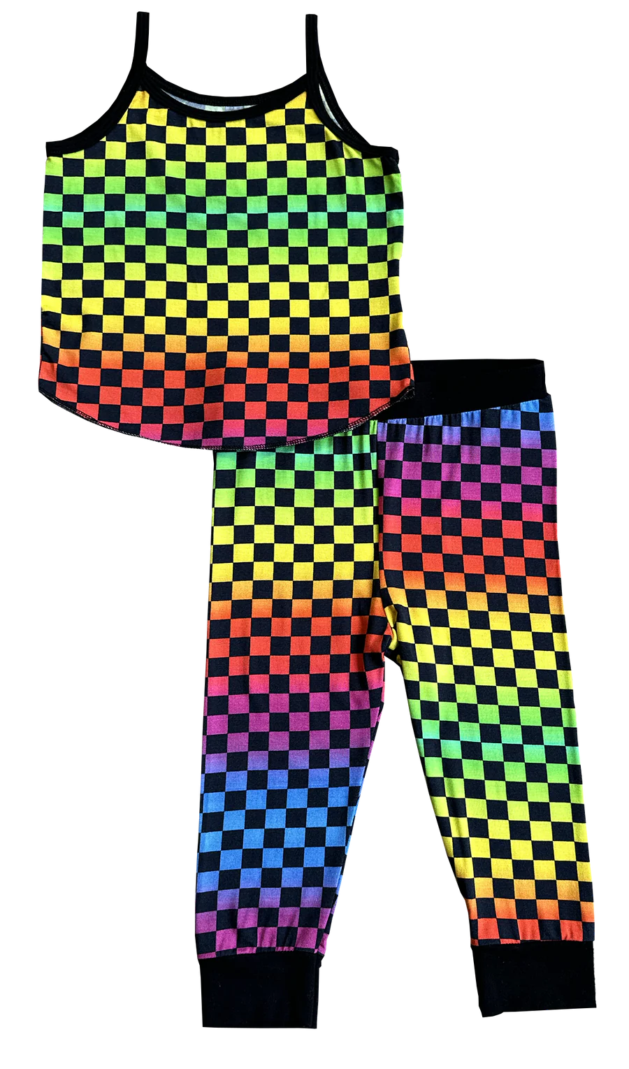 Rainbow Checker Tank Bamboo Set