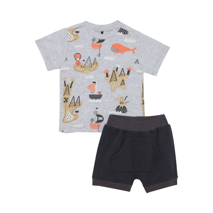 Fantasy Print Top And Short Set