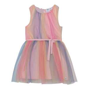Sleeveless Rainbow Mesh Dress