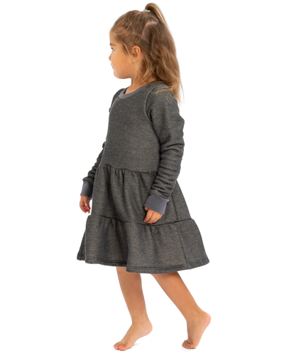 Anthracite Roma Long Sleeve Tiered Dress