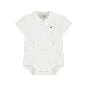 White Baby Polo Bodysuit