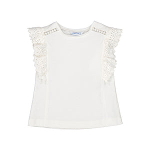 Embroidered Flutter Sleeve Tee