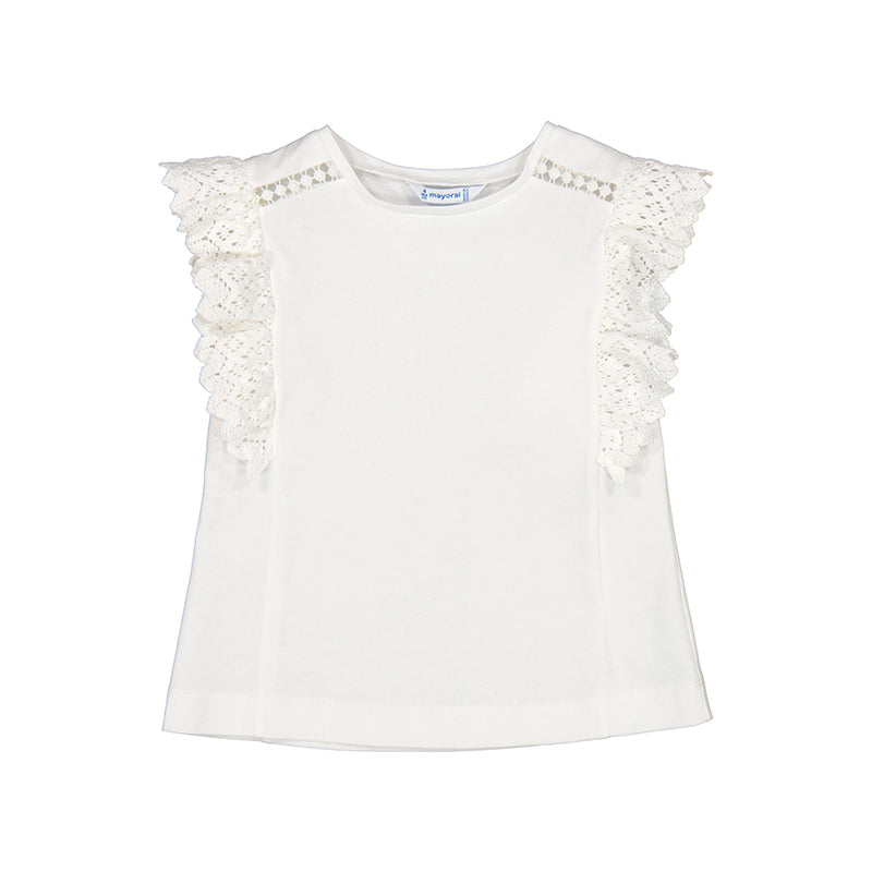 Embroidered Flutter Sleeve Tee