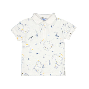 Island Sailing White Short Sleeve Polo