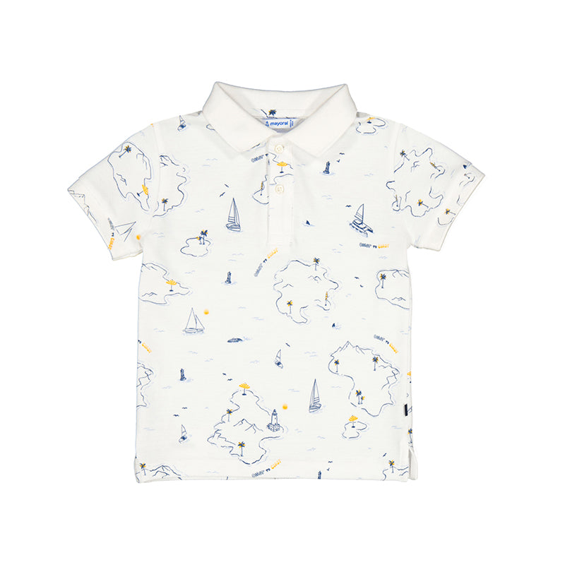 Island Sailing White Short Sleeve Polo