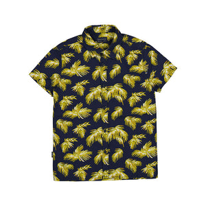 Neon Palms Short Sleeve Button Down