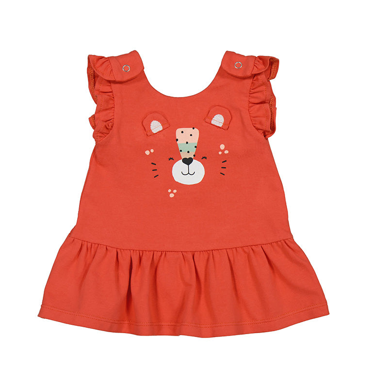 Red Leopard Ruffle Baby Dress