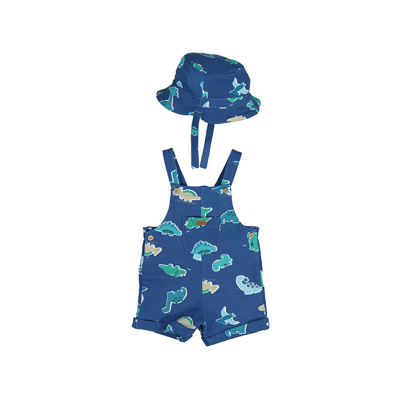 Ocean Dino Overall & Hat Set