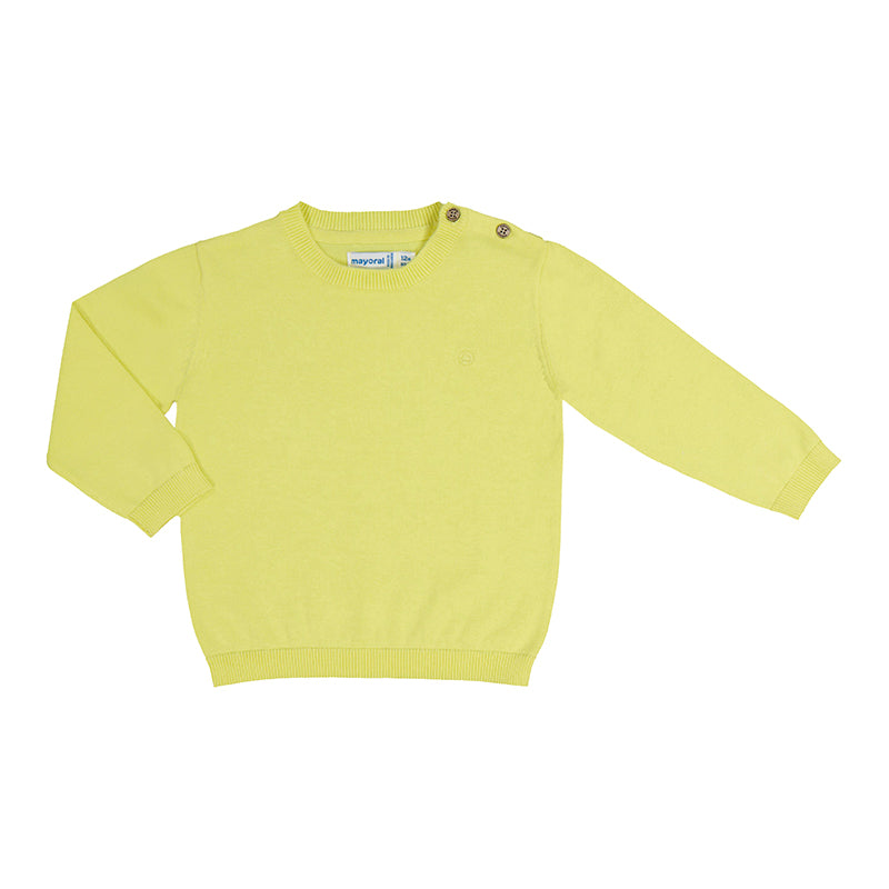 Lemon Baby Button Sweater