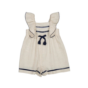 Cream Linen Baby Romper
