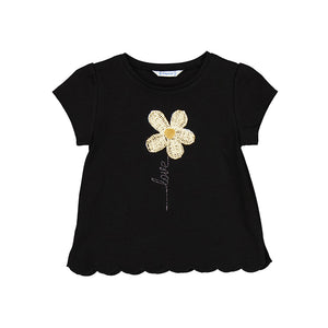 Embroidered Daisy Short Sleeve Tee
