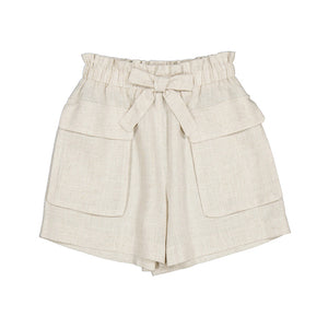 Sand Linen High Waist Tween Short