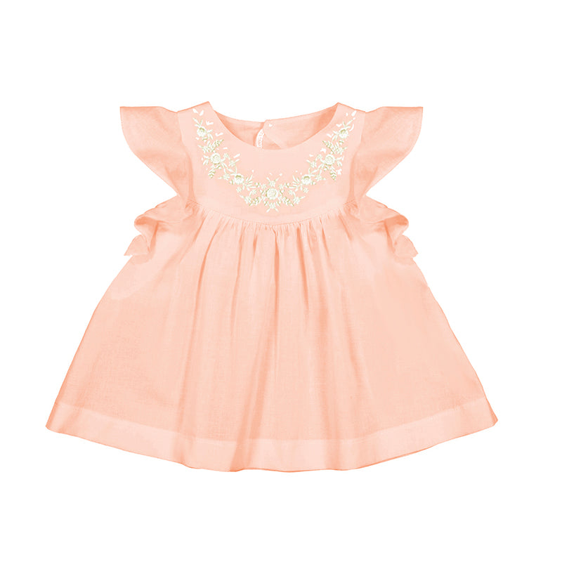 Peach Embroidered Baby Top