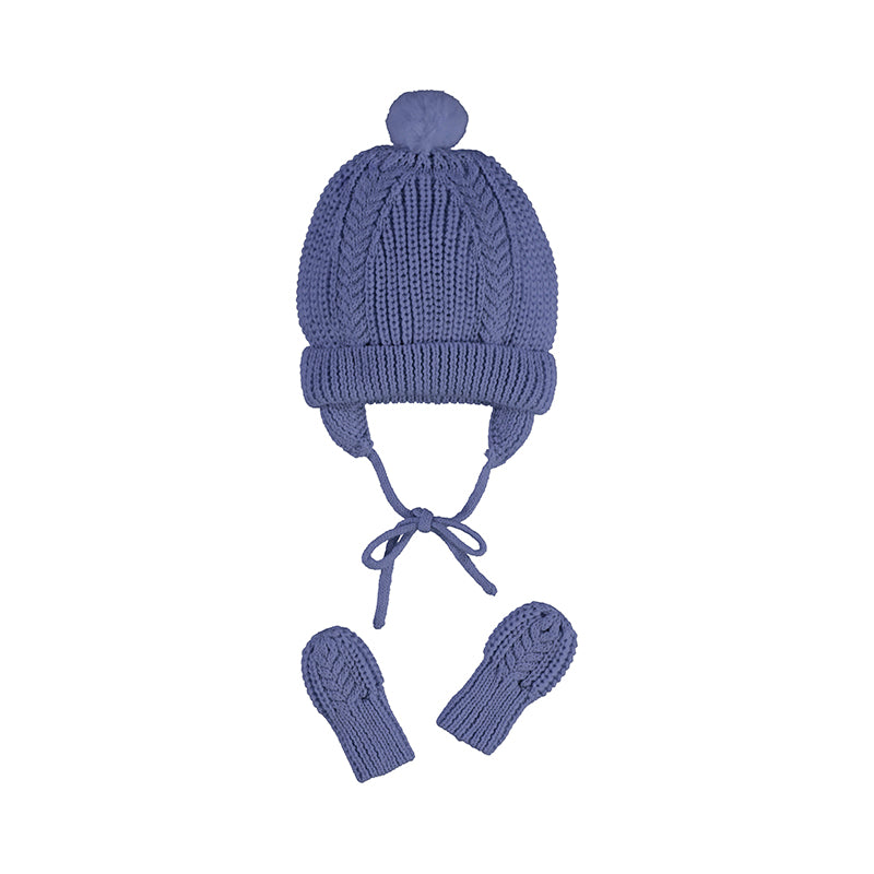 Winter Blue Baby Hat & Gloves Set