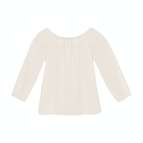 Natural Long Sleeve Peasant Top
