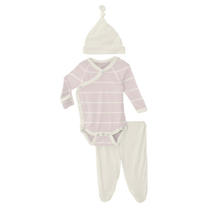 Macaroon Road Trip Stripe Kimono Newborn Gift Set With Elephant Box