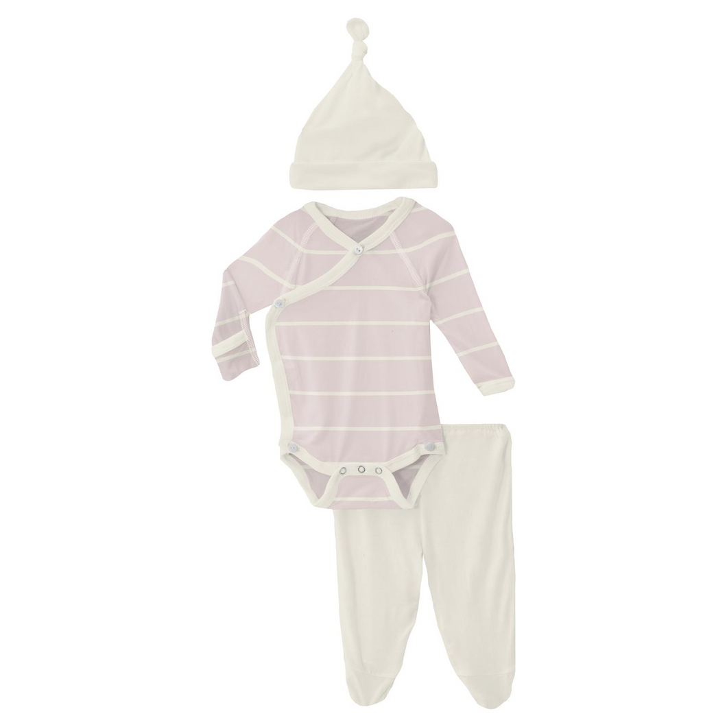 Macaroon Road Trip Stripe Kimono Newborn Gift Set With Elephant Box