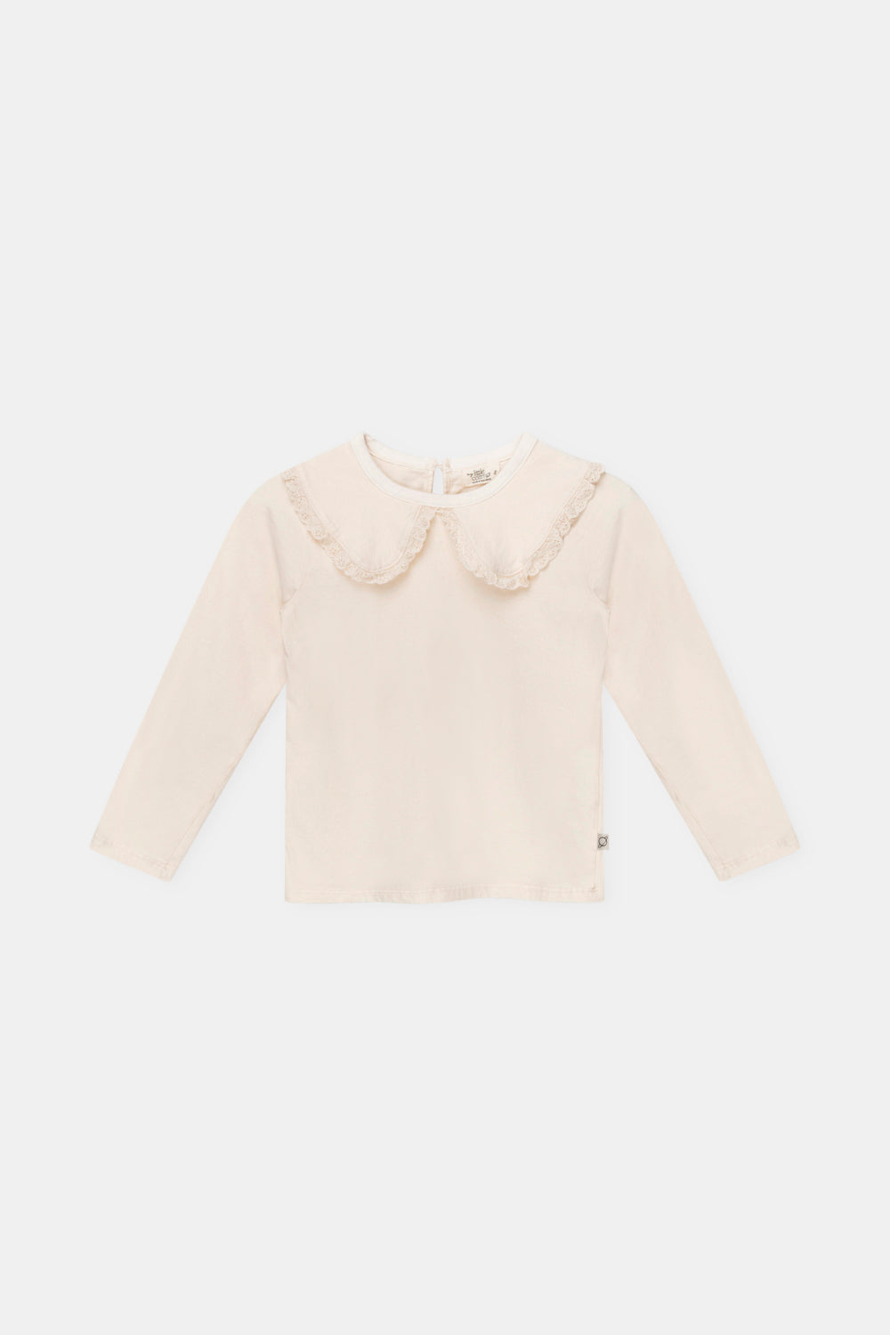 Ivory Organic Long Sleeve Collar Tee