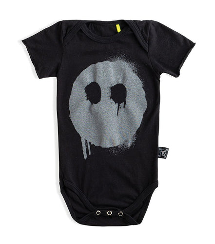 Black Melting Mask Short Sleeve Bodysuit