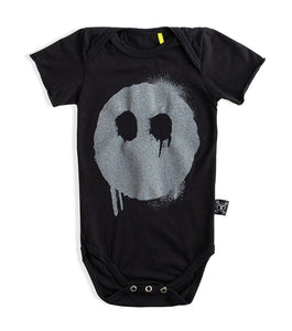 Black Melting Mask Short Sleeve Bodysuit