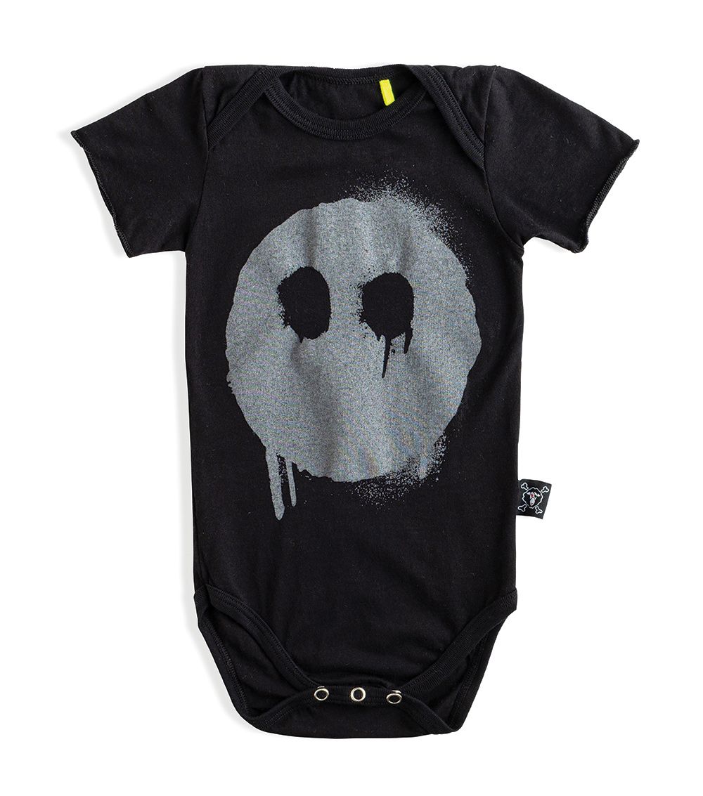 Black Melting Mask Short Sleeve Bodysuit