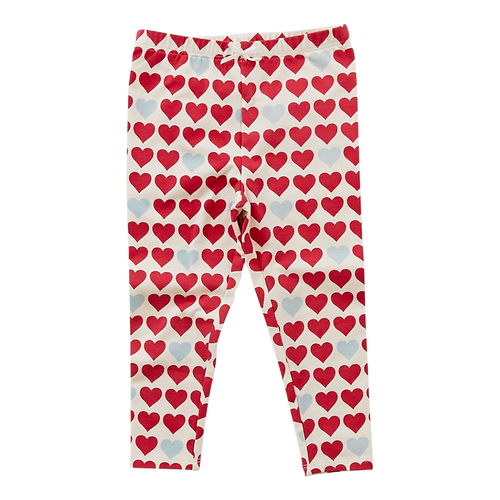 Antique White Hearts Organic Legging