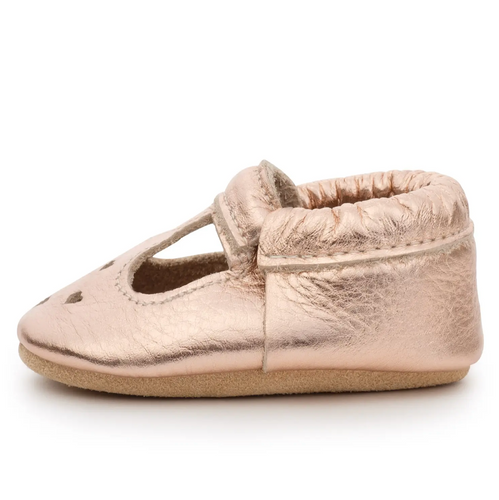 Rose Gold Mary Jane Moccasins