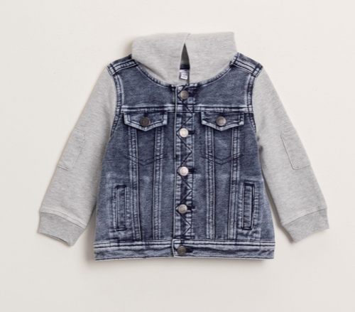 Hooded Indigo Mix Jacket