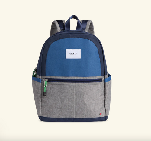 Navy Heather Grey Kane Kids Double Pocket