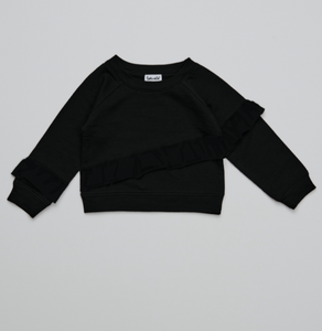 Black Ruffle Supersoft Sweatshirt