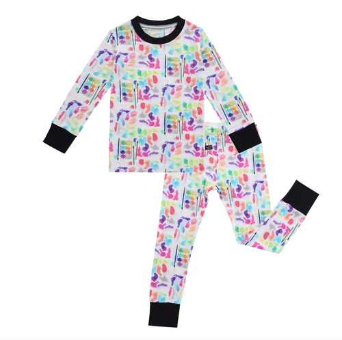 Watercolors 2 Piece Bamboo Pajamas