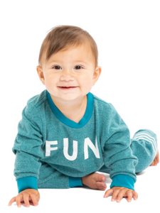 Teal Fun Baby Hacci Pullover
